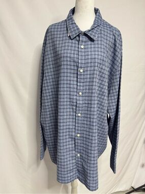 Coastal Lightweight Linen Plaid Men's Shirt 3XL NWT Free Assembly